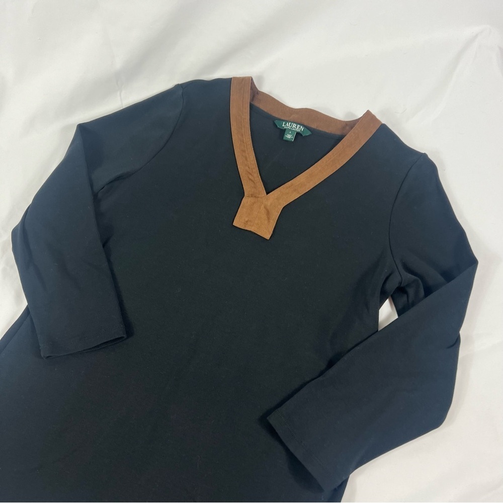 Ralph Lauren Black and Brown Long Sleeve Top - Picture 3 of 7